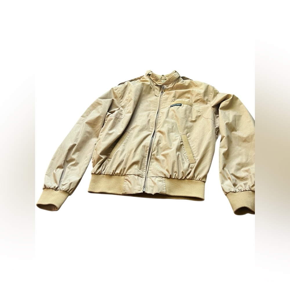 Tan vintage 80s bomber jacket -‎ size medium